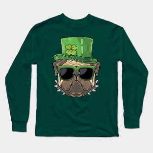 St. Patrick's Day Pug Long Sleeve T-Shirt